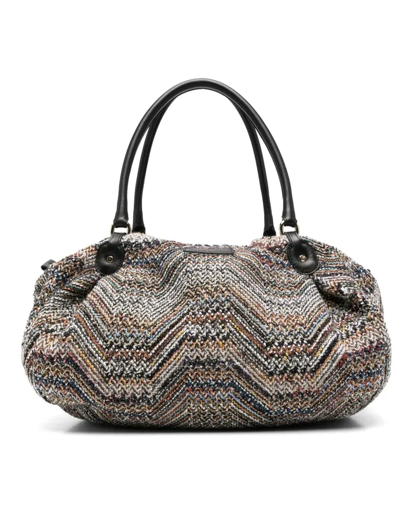Missoni Tote Bag aus Zickzack-Strick - Grau Grau