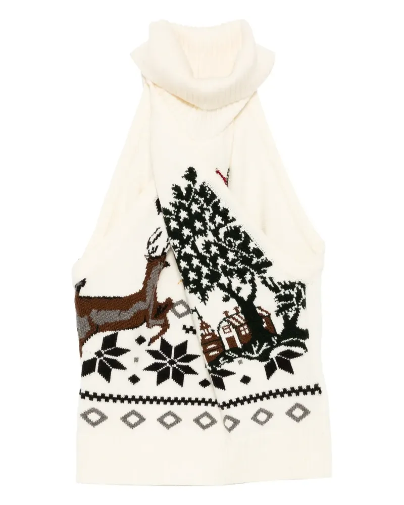 Monse Neckholder-Top mit Fair-Isle-Muster - Nude Nude