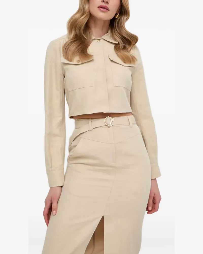 Patrizia Pepe pocket belted mini dress - Nude Nude