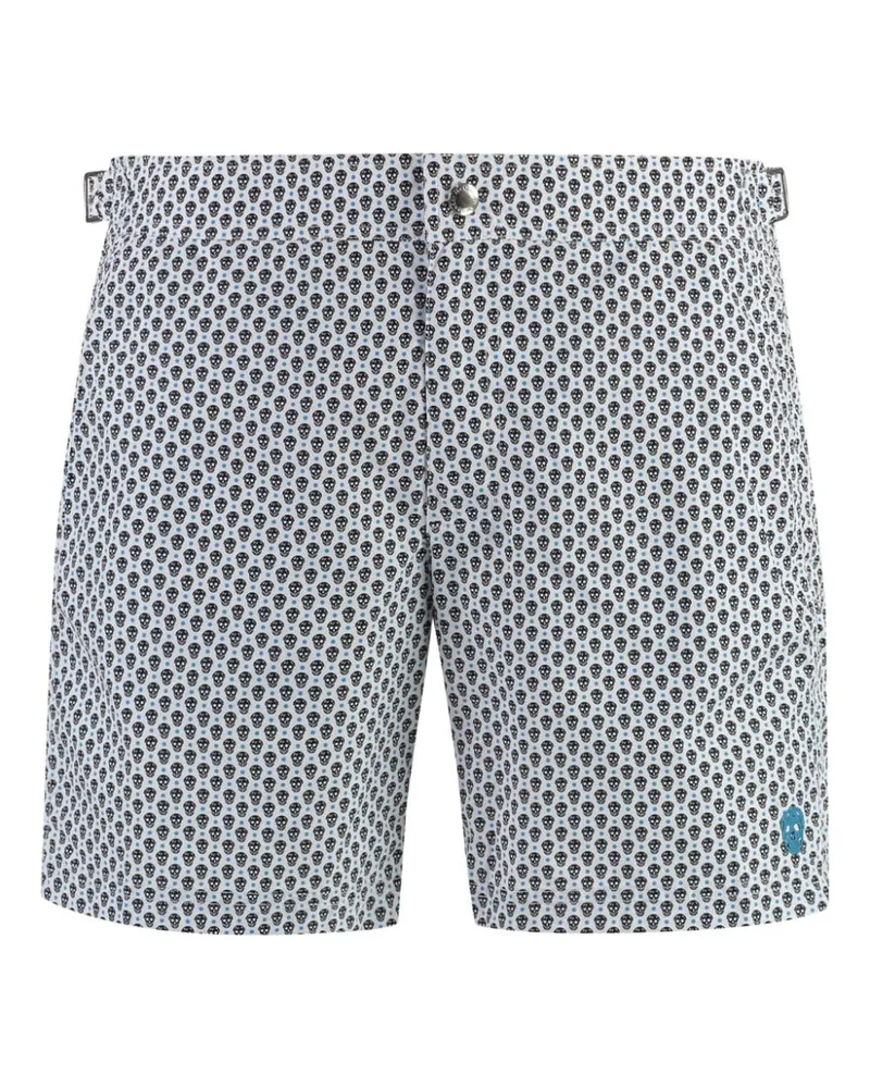 Alexander McQueen skull-print swim shorts Weiß