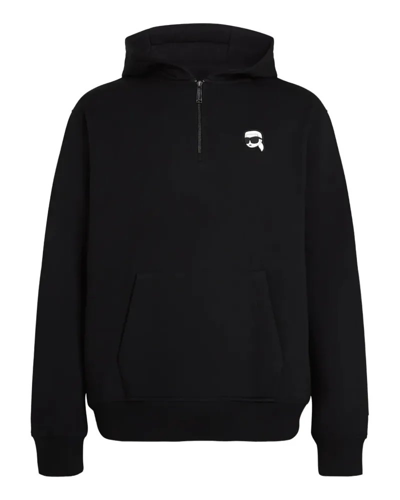 Karl Lagerfeld Ikon Hoodie mit kurzem Reißverschluss - Schwarz Schwarz