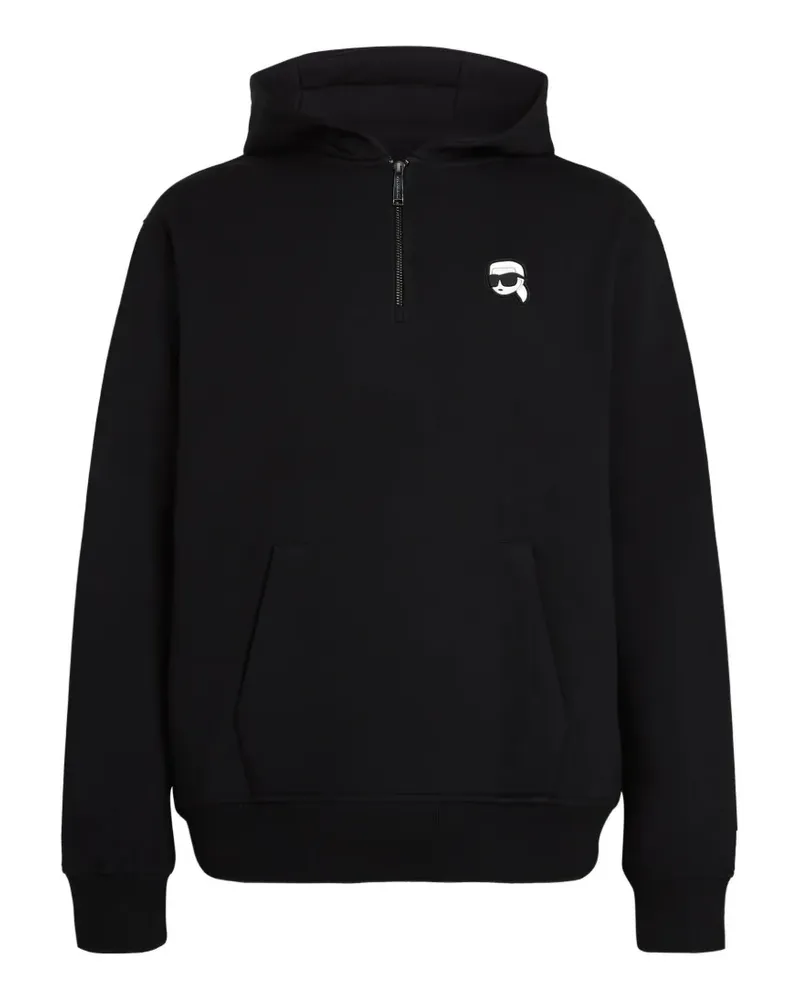 Karl Lagerfeld Ikon Hoodie mit kurzem Reißverschluss - Schwarz Schwarz