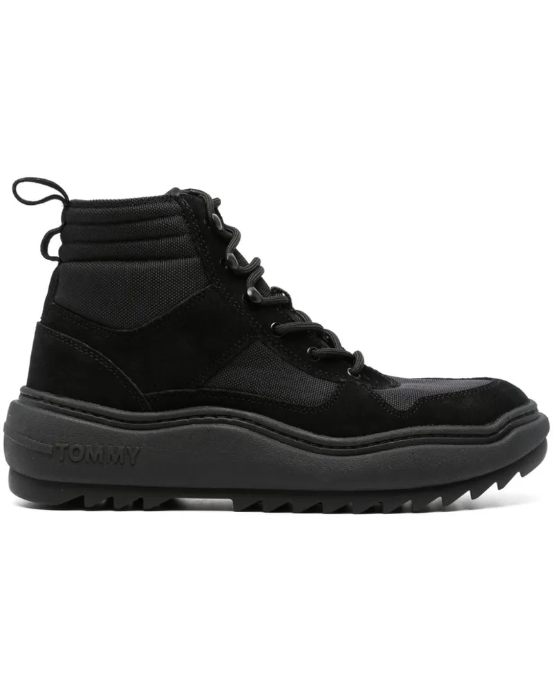 Tommy Hilfiger Schnürstiefel mit Kontrasteinsätzen - Schwarz Schwarz