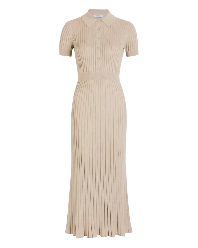 Gabriela Hearst Amor buttoned ribbed midi dress - Nude Nude