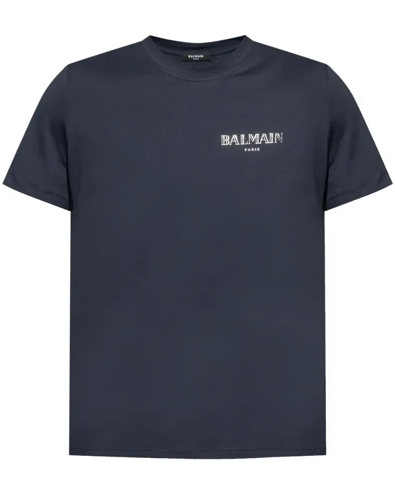 Balmain T-Shirt mit Logo-Print - Blau Blau