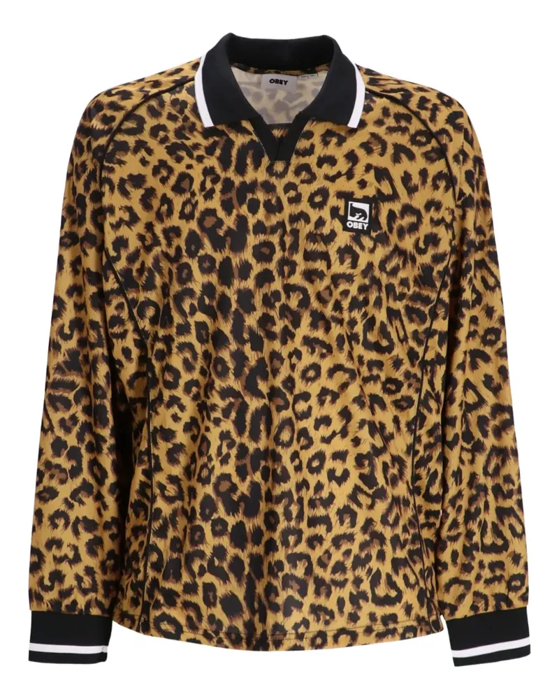 Obey Poloshirt mit Print - Braun Braun