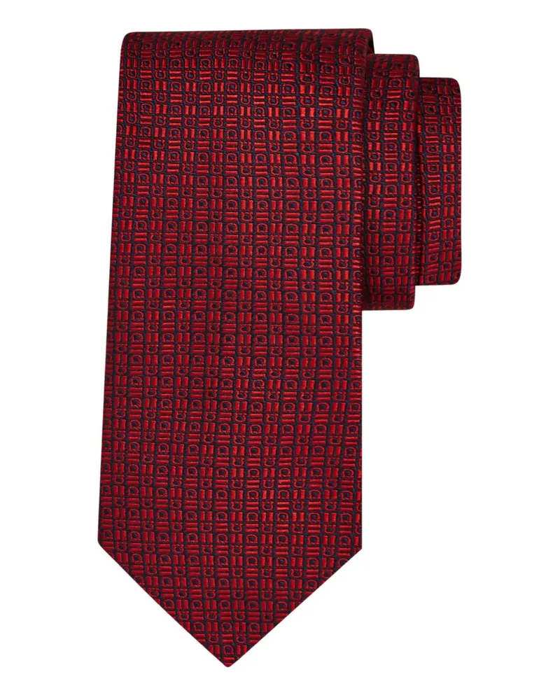 Ferragamo Gemusterte Seidenkrawatte - Rot Rot