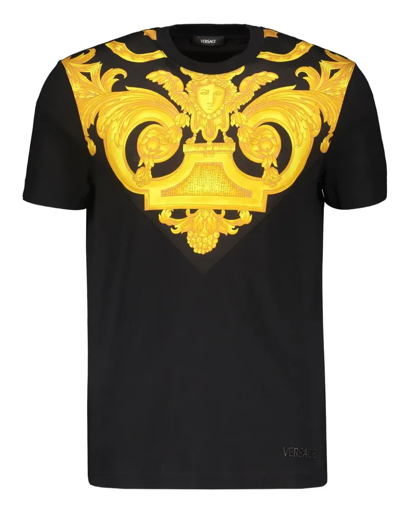 Versace T-Shirt mit Barocco-Print - Schwarz Schwarz