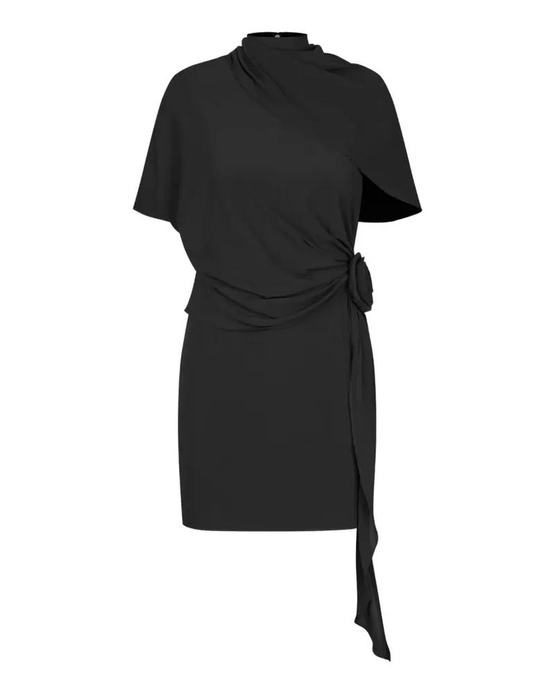 ROTATE Birger Christensen rose cape mini dress - Schwarz Schwarz