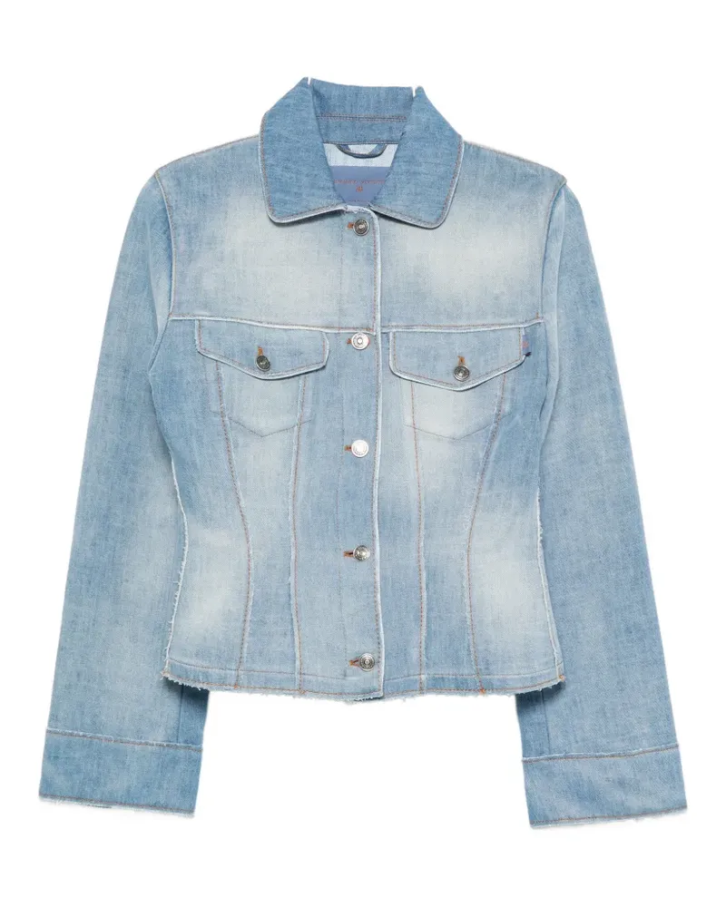 Ermanno Scervino panelled raw-edge denim jacket - Blau Blau