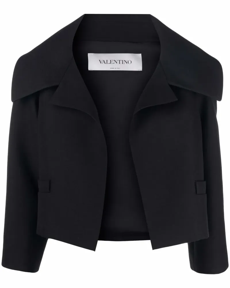 Valentino Garavani Cropped-Jacke im Oversized-Look - Schwarz Schwarz