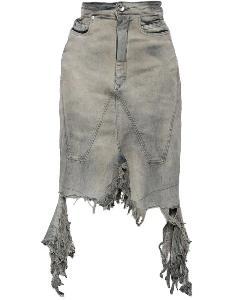 DRKSHDW by Rick Owens Jeansrock im Distressed-Look - Blau Blau