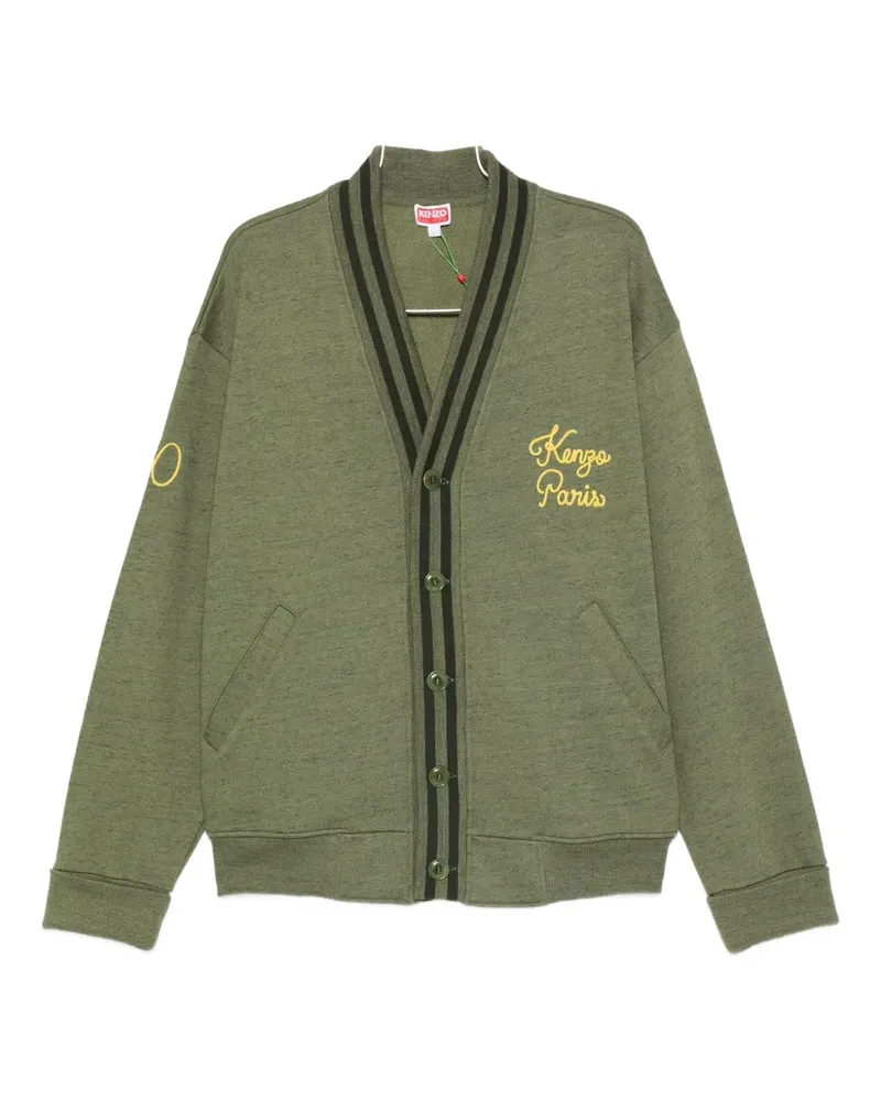 Kenzo Paris Chainstitch-embroidered V-neck cardigan - Grün Grün