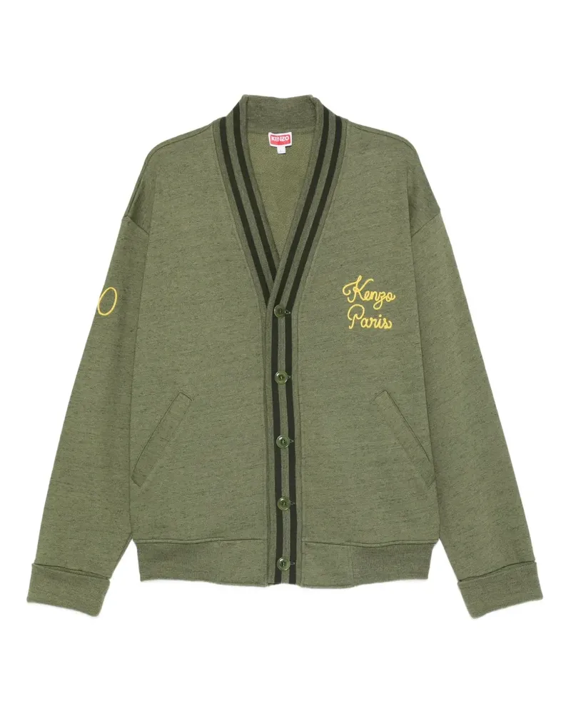 Kenzo Bestickter Paris Chain Stitch Cardigan mit V-Ausschnitt - Grün Grün