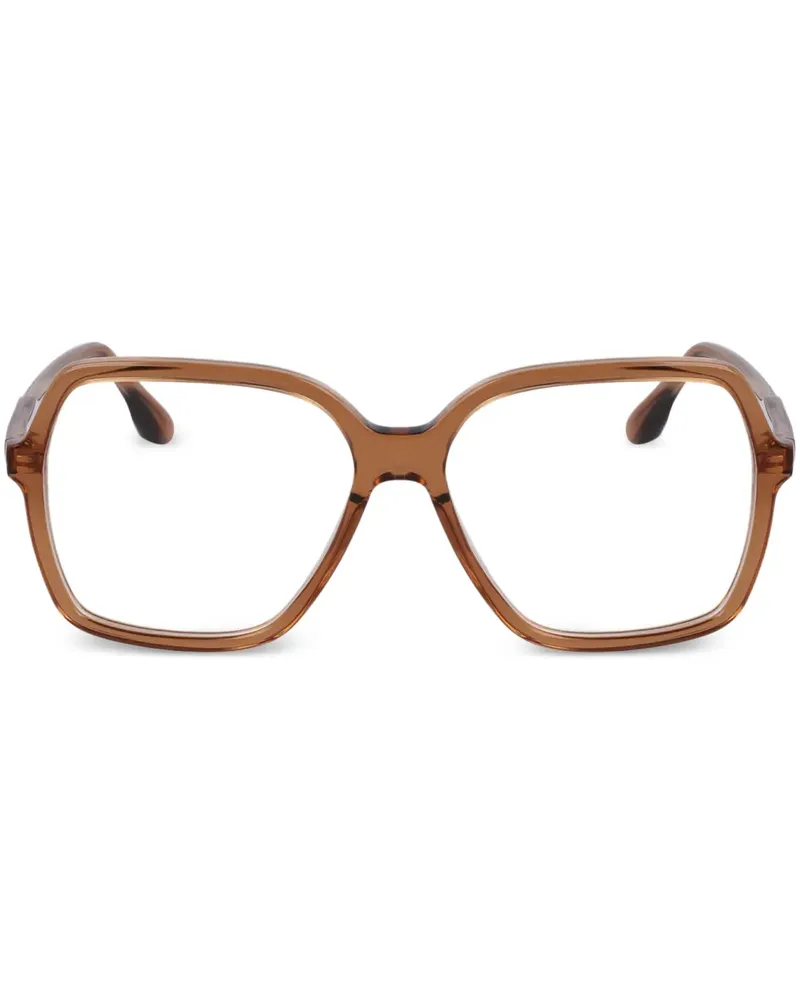 Victoria Beckham Brille mit Oversized-Gestell - Braun Braun