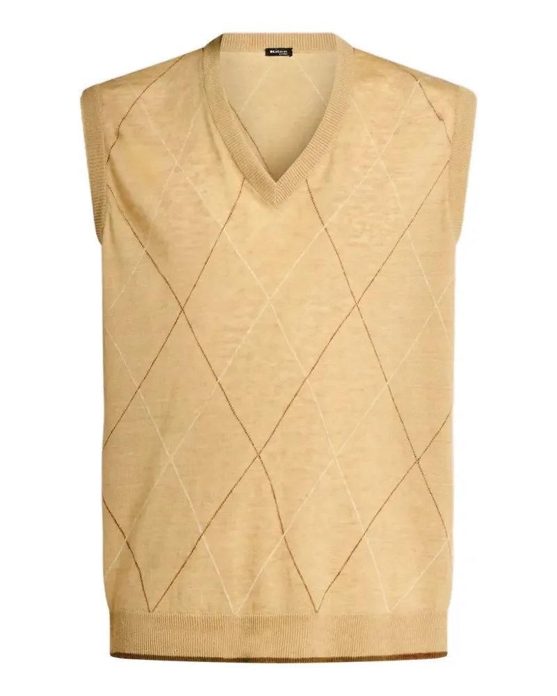 Kiton Pullover mit V-Ausschnitt - Nude Nude