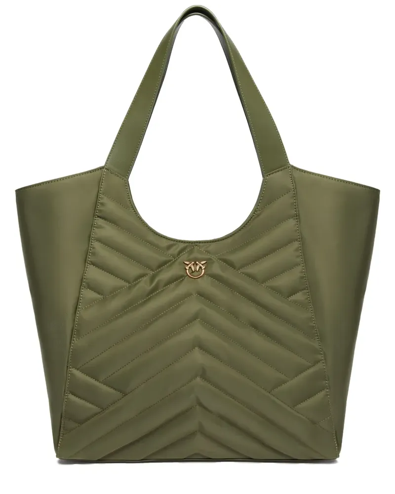 Pinko Gesteppte Handtasche mit Logo - Grün Grün