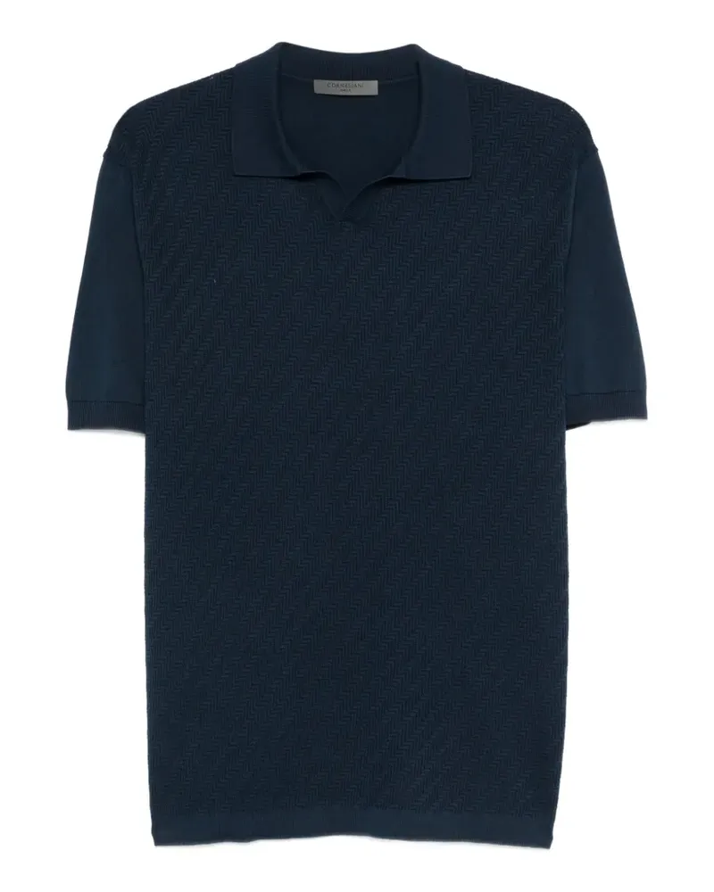 Corneliani Strukturiertes Poloshirt - Blau Blau