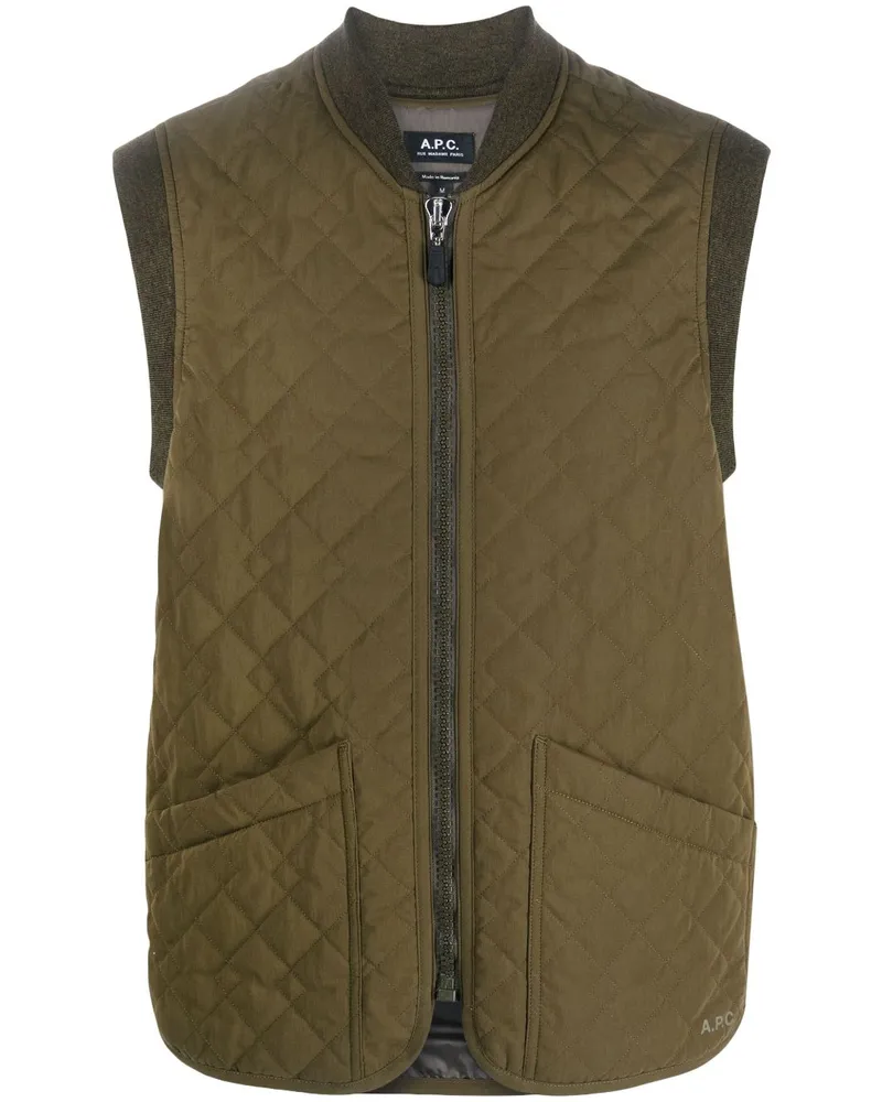A.P.C. Gesteppte Silas Jacke - Grün Grün