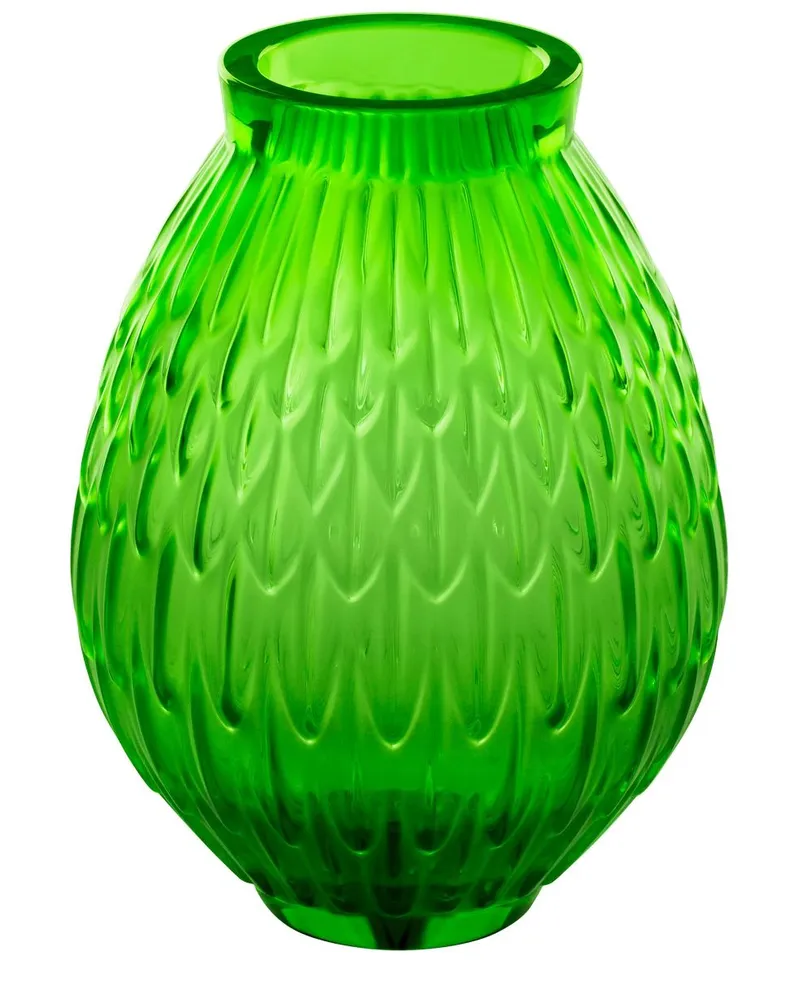Kleine Plumes Vase aus Kristall 14,7cm - Grün