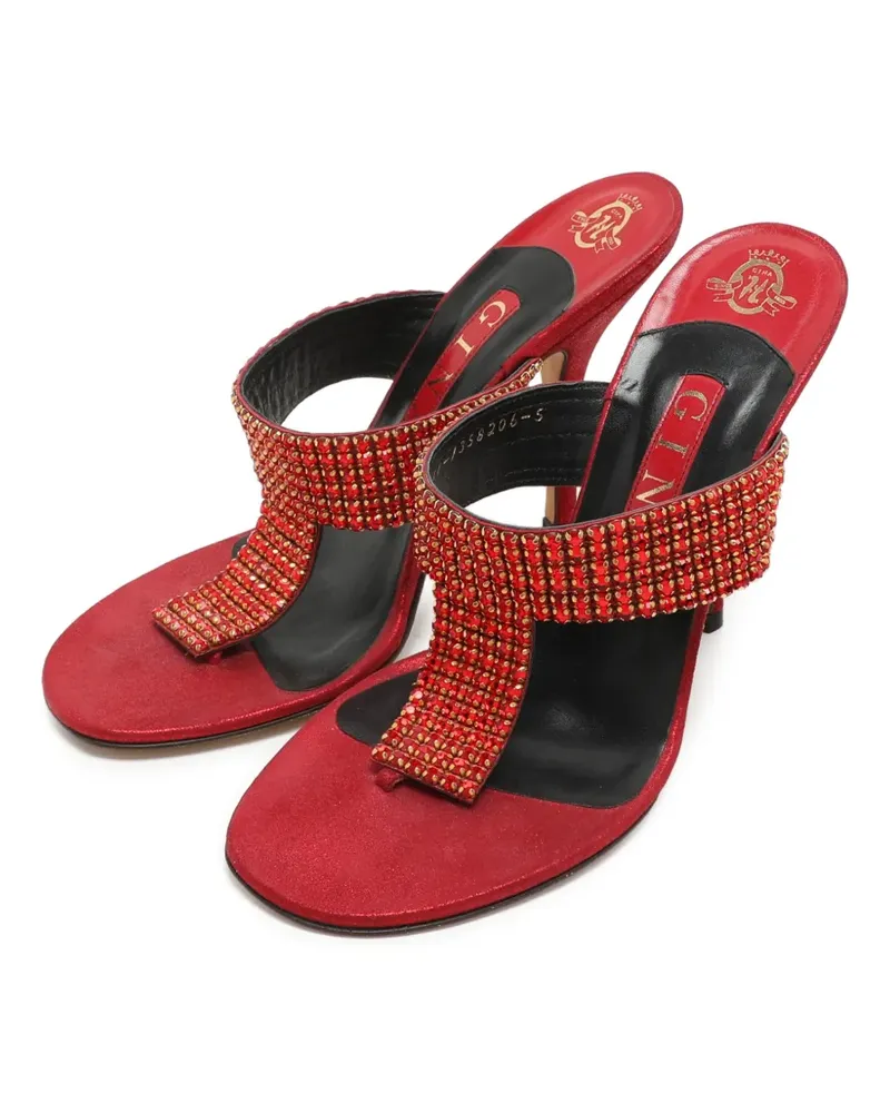 Gina Pantoletten aus Leder - Rot Rot