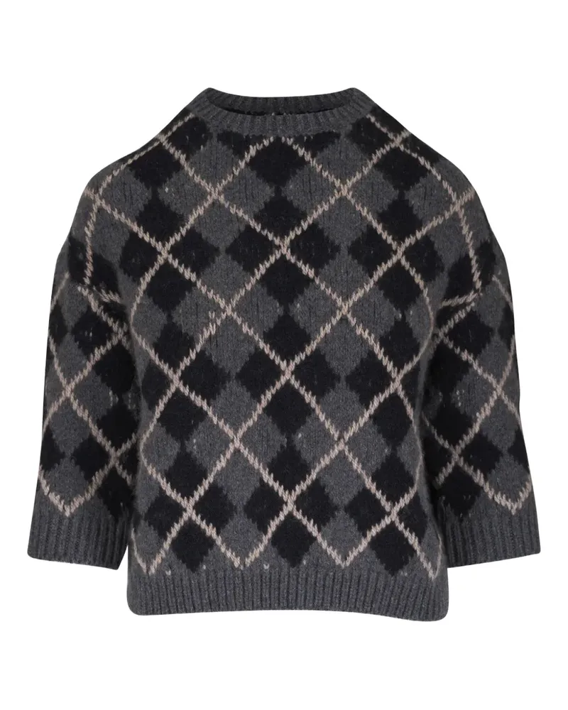 KHAITE Oberteil mit Argyle-Muster - Grau Grau