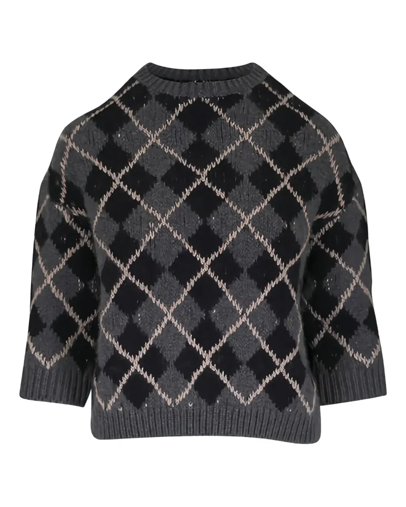 KHAITE Oberteil mit Argyle-Muster - Grau Grau