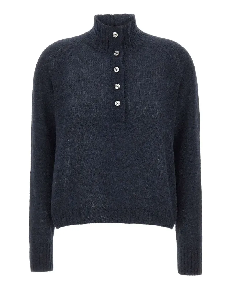 Gran Sasso button-placket high-neck sweater - Blau Blau