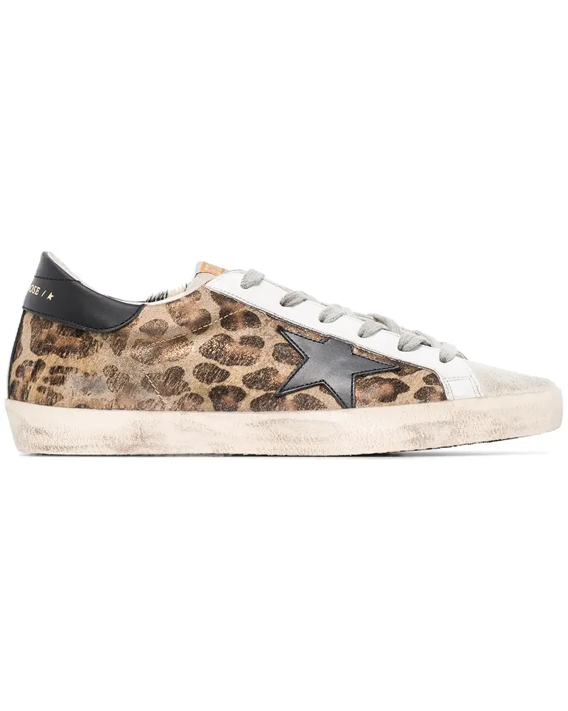 Golden Goose Super-Star Sneakers mit Leoparden-Print - Braun Braun