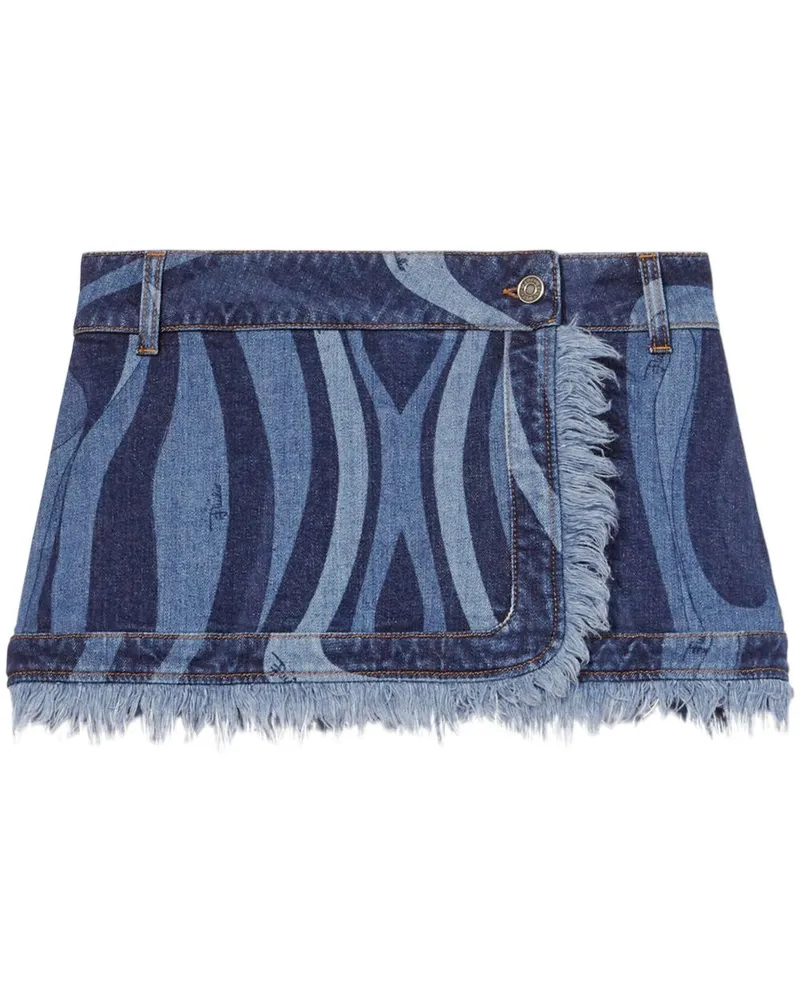 Emilio Pucci Jeansrock mit Marmo-Print - Blau Blau