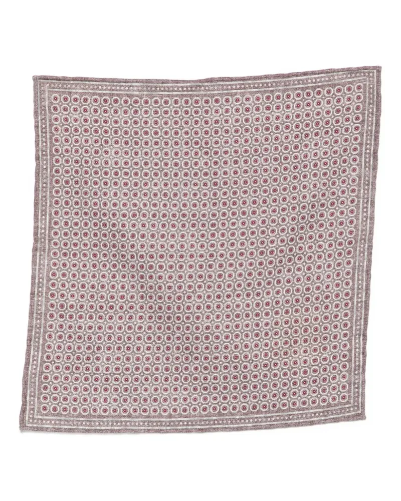 Eleventy Geometrisch gemustertes Einstecktuch - Grau Grau