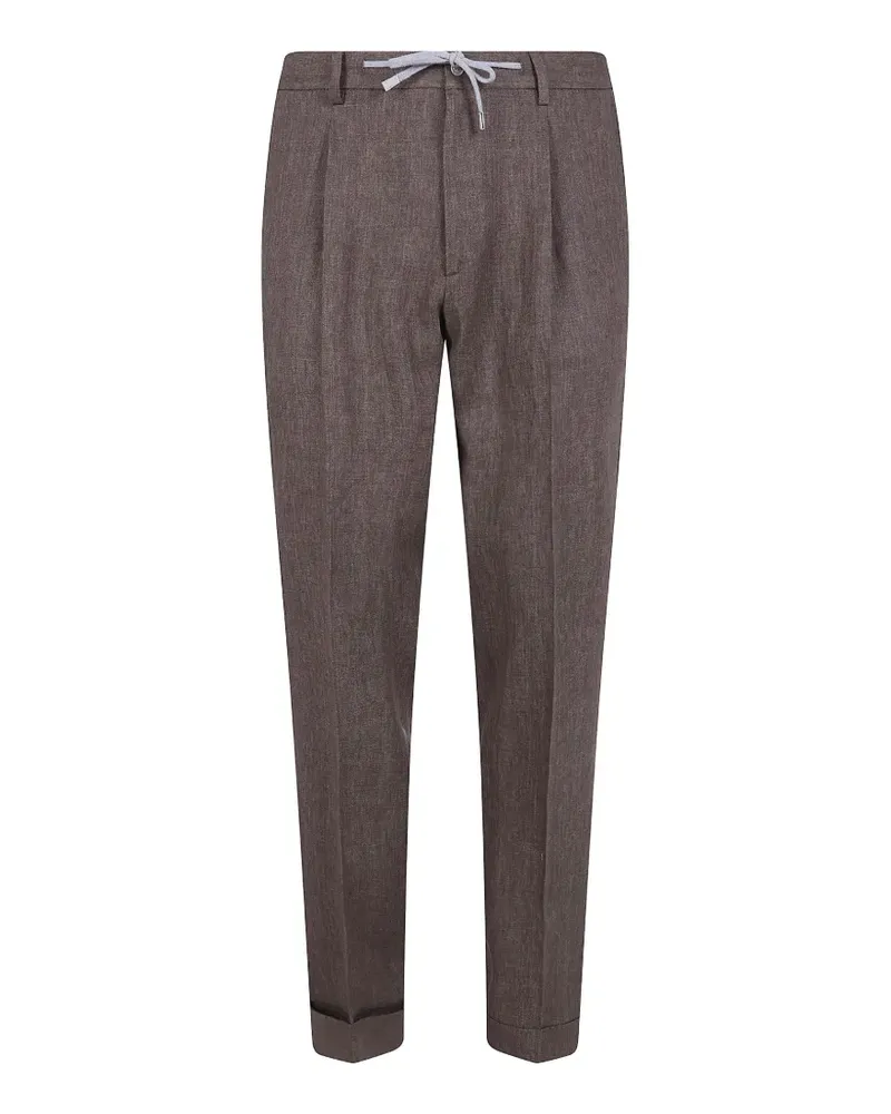 BARBA pleated drawstring trousers - Braun Braun