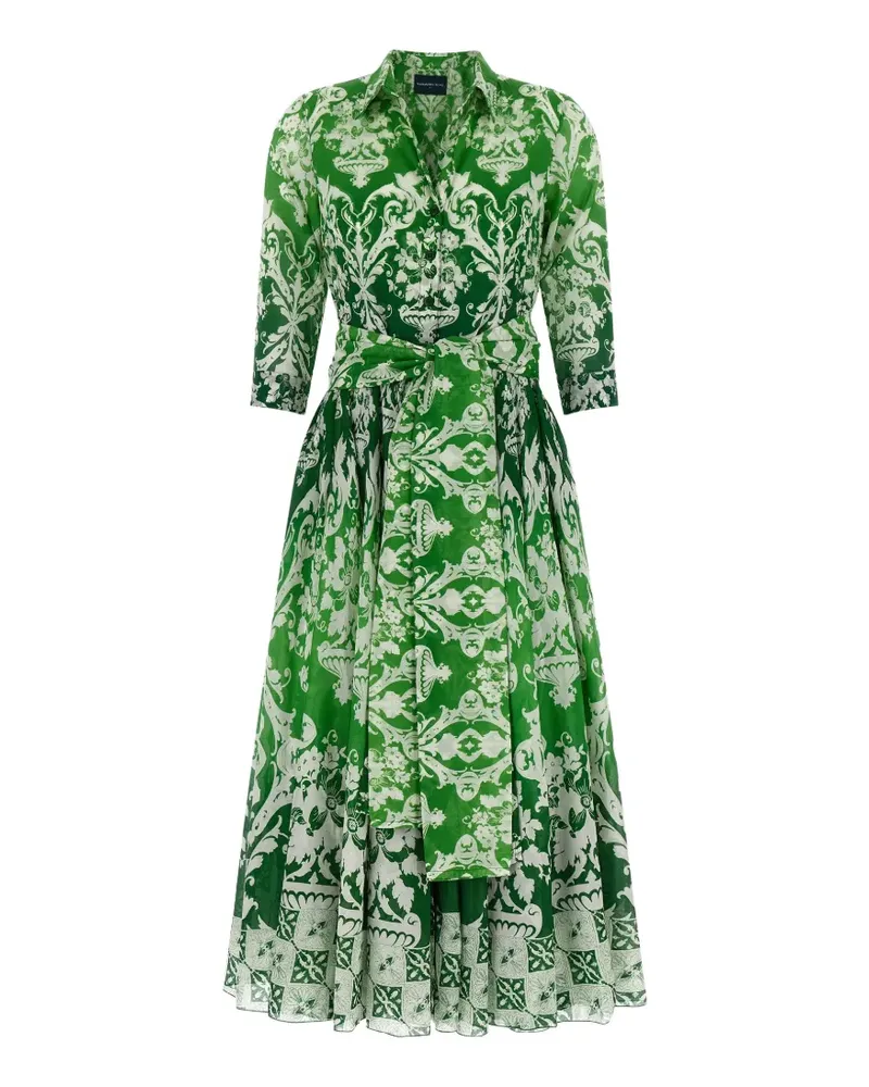 Samantha Sung Aster printed cotton dress - Grün Grün