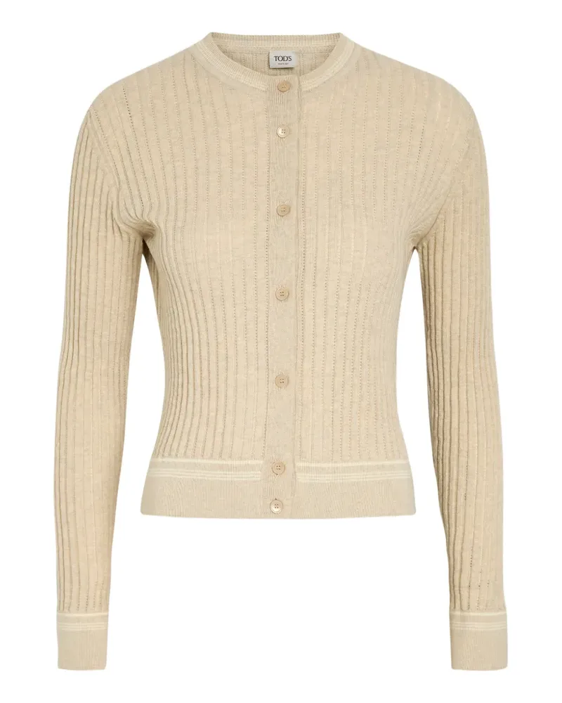 TOD'S ribbed-knit cardigan - Nude Nude