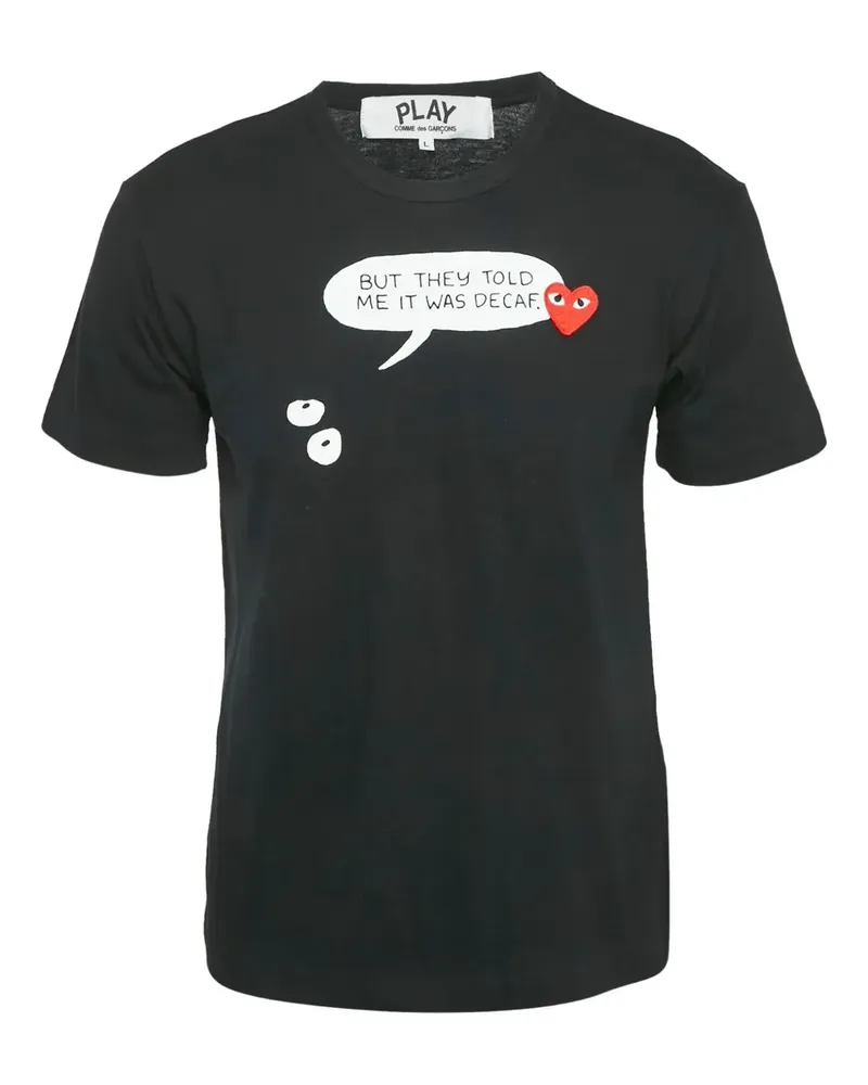 Comme des Garçons 2000s Play T-Shirt mit Herzprint - Schwarz Schwarz