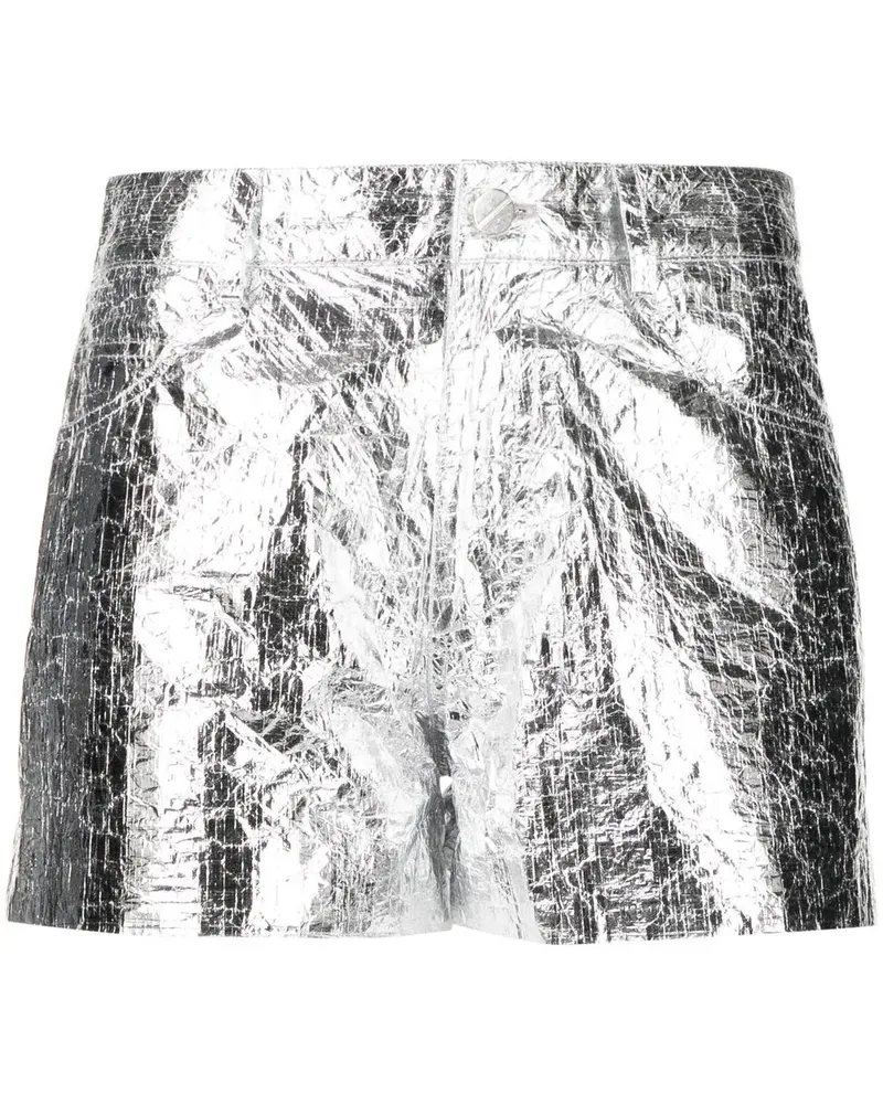 Monse Kurze Shorts im Metallic-Look - Silber Silber