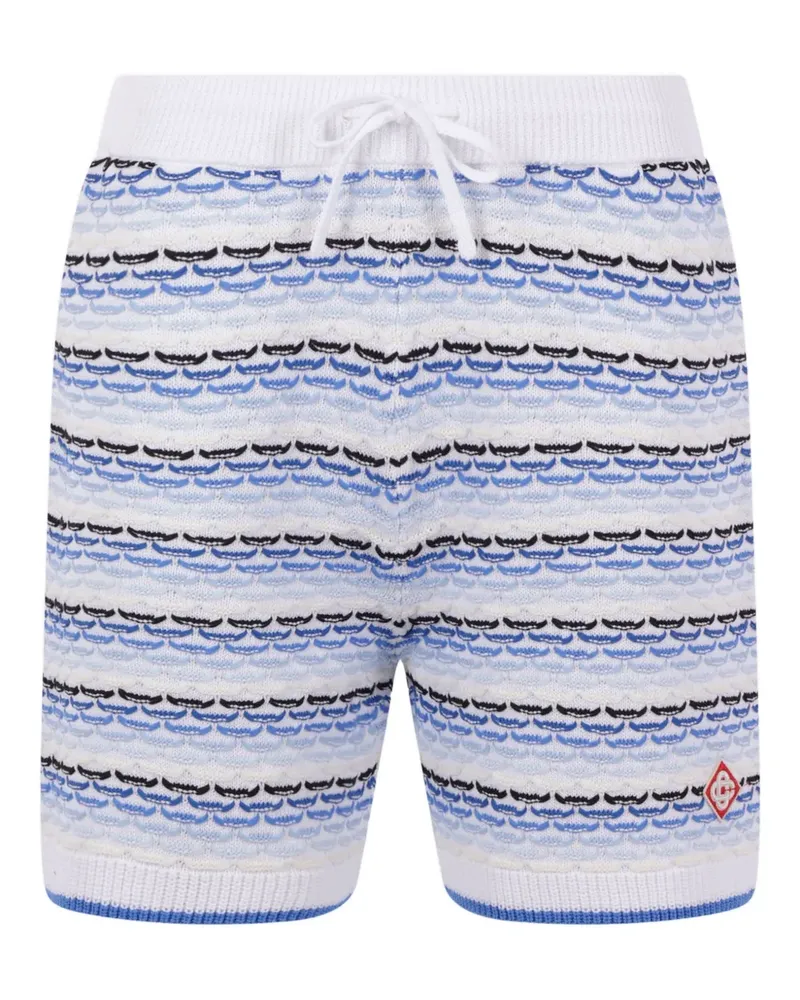 Casablanca Paris striped diamond-logo shorts - Weiß Weiß