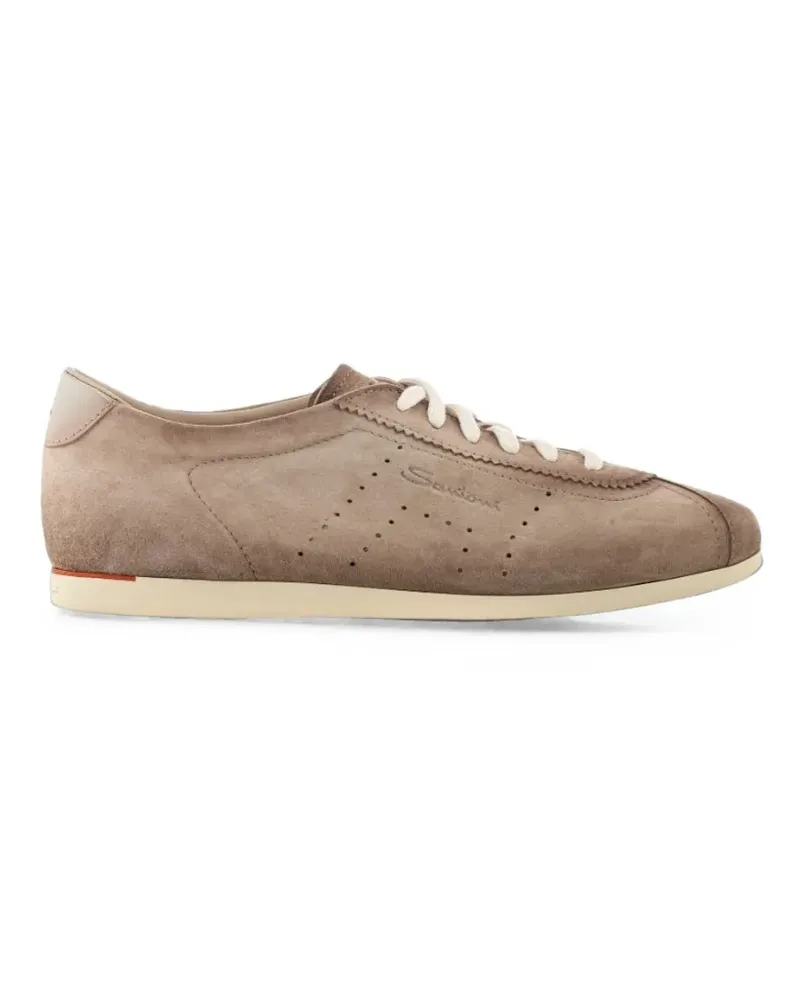 Santoni perforated leather sneakers - Nude Nude
