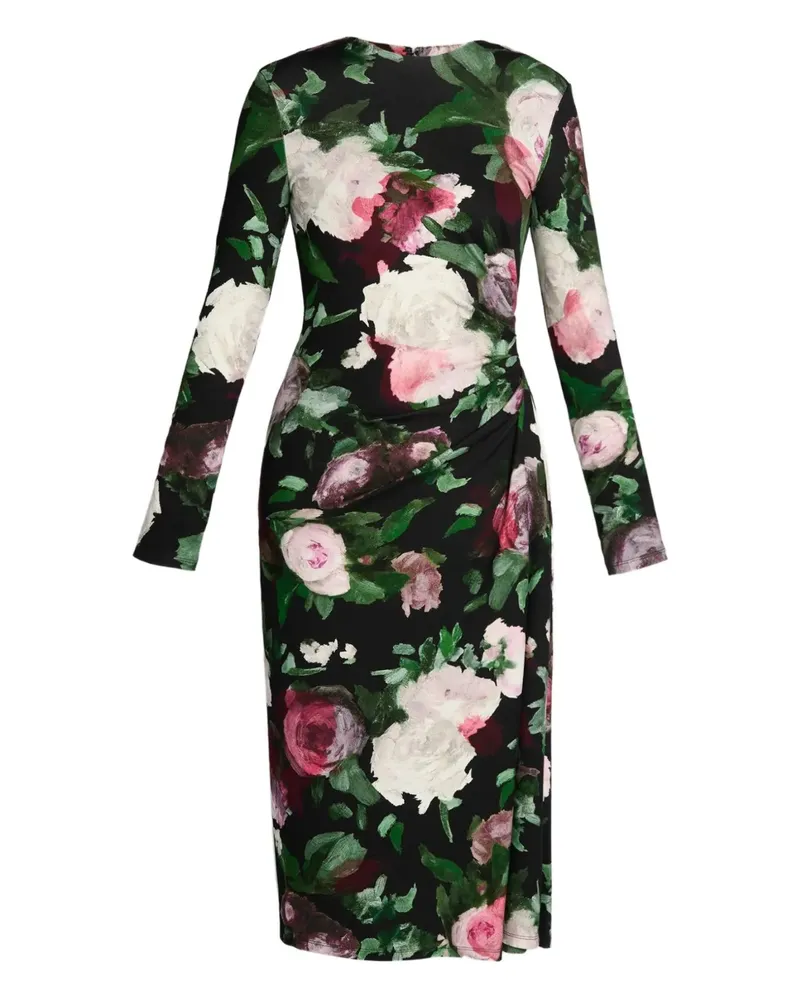 Erdem Drapiertes Midikleid - Schwarz Schwarz