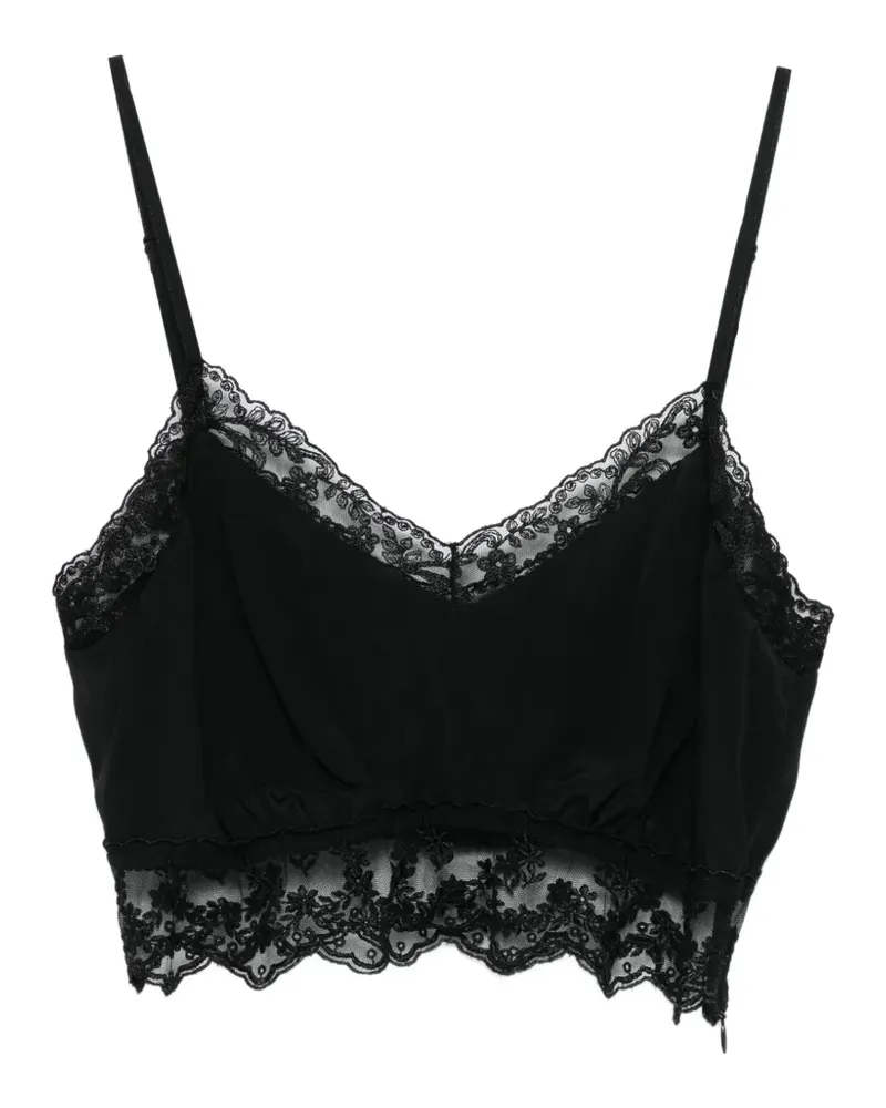 Simone Rocha Top mit Spitzenborte - Schwarz Schwarz