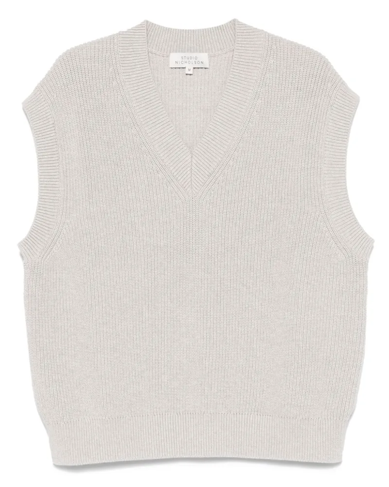 Studio Nicholson Gerippter Pullunder - Grau Grau