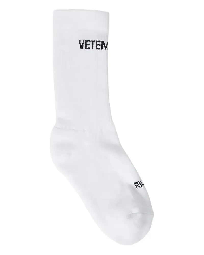 VETEMENTS Intarsien-Socken mit Logo - Weiß Weiß