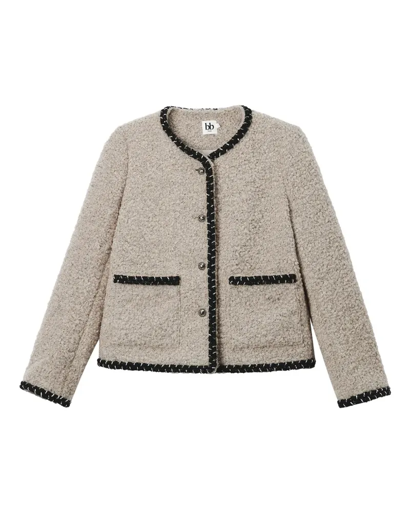 b+ab buttoned contrast trim jacket - Nude Nude