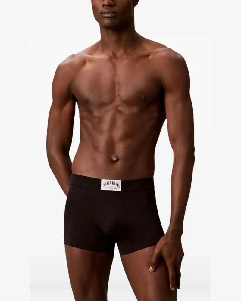 Calvin Klein logo-patch ribbed boxers - Schwarz Schwarz