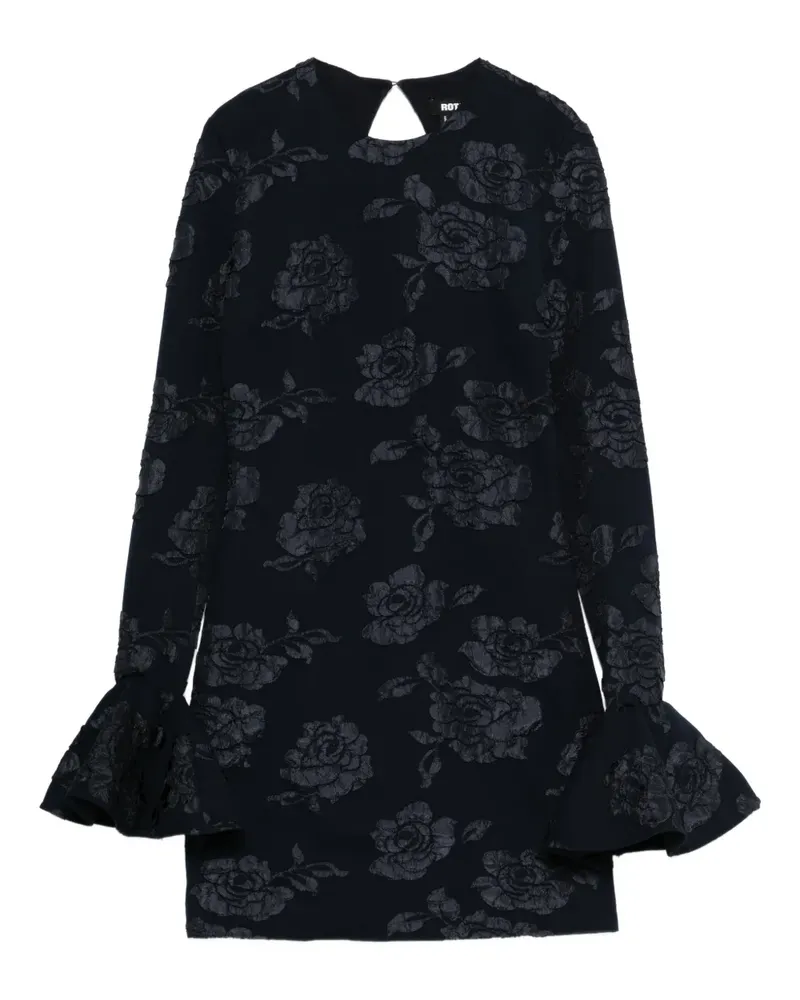 ROTATE Birger Christensen Minikleid mit floralem Motiv - Blau Blau