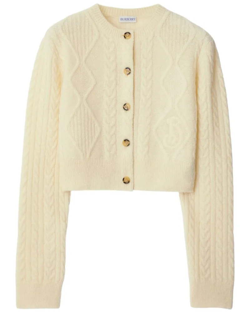 Burberry Cropped-Cardigan aus Aran-Strick - Nude Nude