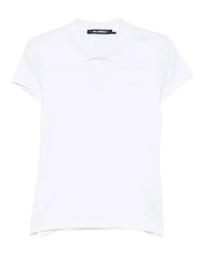 Karl Lagerfeld Essential logo-embroidered cotton polo shirt - Weiß Weiß
