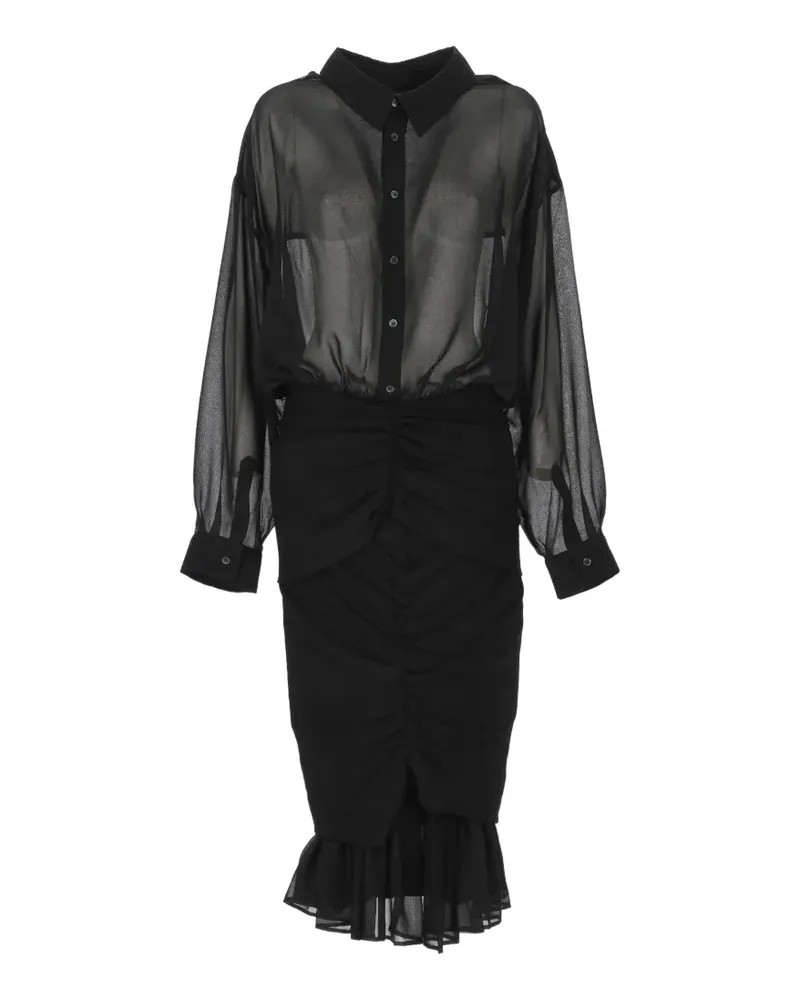 Jacquemus Gerüschtes Siroco Kleid mit semi-transparentem Einsatz - Schwarz Schwarz