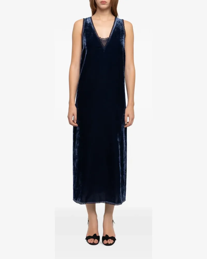 Zadig & Voltaire Renzo Kleid aus Samt - Blau Blau