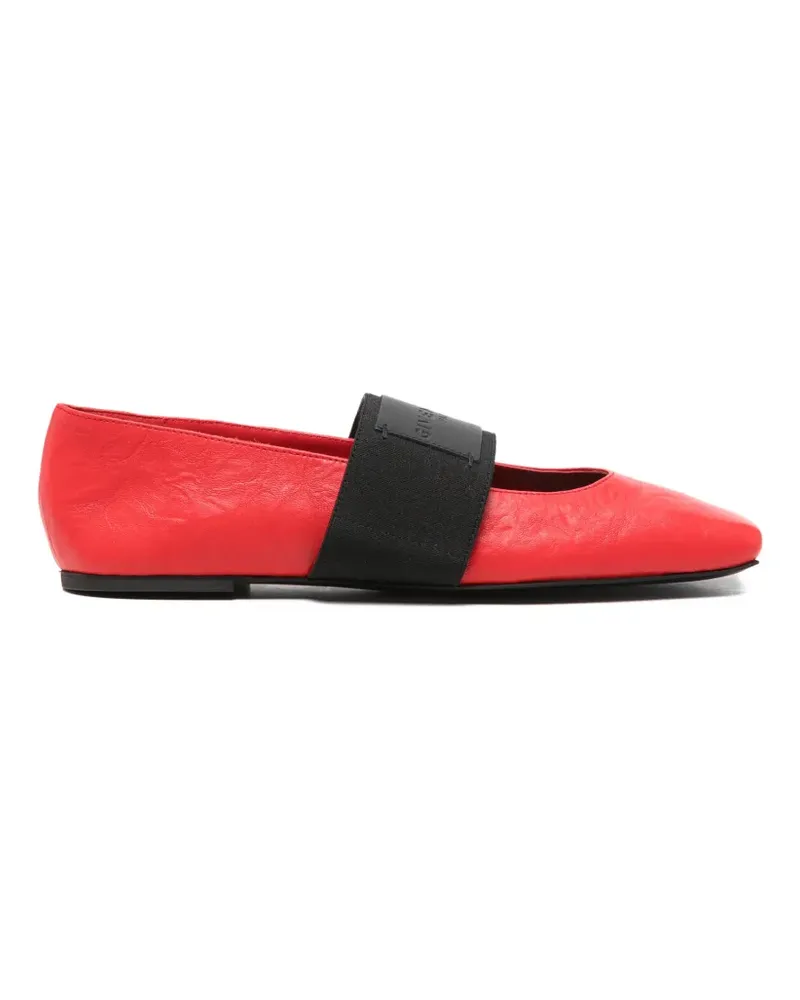 Givenchy Sliced logo-plaque leather ballet flats - Rot Rot